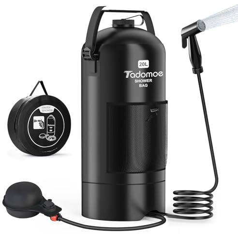 Tadomoe 20L Druck Campingdusche mit Fußpumpe, Faltbar