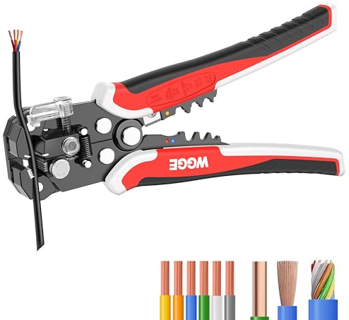 WGGE WG-014 Self-Adjusting Insulation Wire Stripper. For stripping wire from AWG 10-24, 3 in 1 Automatic Wire Stripping Tool/Cutting Pliers Tool, Automatic Strippers with Cutters & Crimper 8