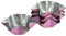 Zenker creative studio Backförmchen gewellt, ausgefallene Backformen, Kuchenform mit Antihaftbeschichtung, kreatives Backen (Farbe: rosa, silber), Menge: 4 Stück