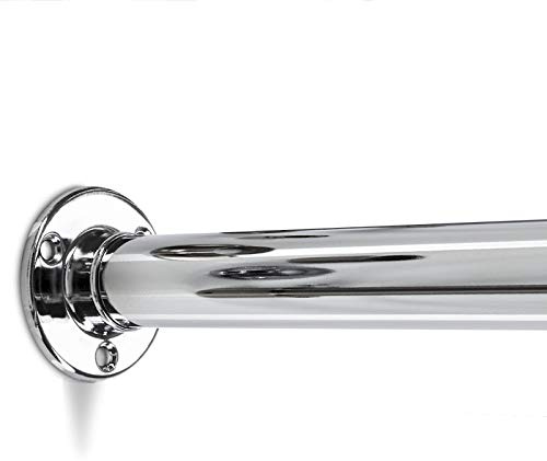 SOTECH 1 st Garderobsskena 1500 mm RUND Ø 25 mm förkromad med 2 st. stavlager Garderobsskena Klädskena