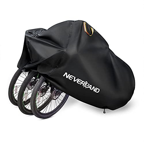 NEVERLAND Housse de Vélo pour 3 Vélos Housse de Protection pour Vélo Extérieur Imperméable 210D Oxford Couverture Bâche Scooter Moto étanche Anti Poussière Protection UV 205x108x115cm
