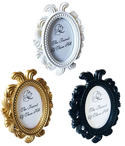 Eterspr 3 Stück Vintage Bilderrahmen, Desktop-Fotorahmen, Ovalen Bilderrahmen, für Hochzeit Raumdekoration, Geburtstagsgeschenke und Souvenirs Verwendet