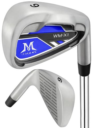 MAZEL Golf Eisen Single1,2,3,4,5,6,7,8,9, P, A,S, Edelstahl Golf Club Eisen für Männer Rechtshänder (Blue Individual Iron,RH, #9 Iron)