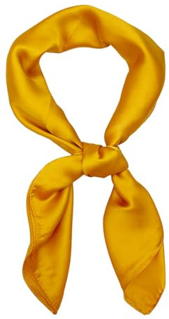 Bliceon Damen Seidentuch aus leichter Seide, Eleganter Seidenschal, Bandana, Halstuch und Kopftuch, Geschenk für Frauen, Vielseitiges Seidenschal (Gelb)