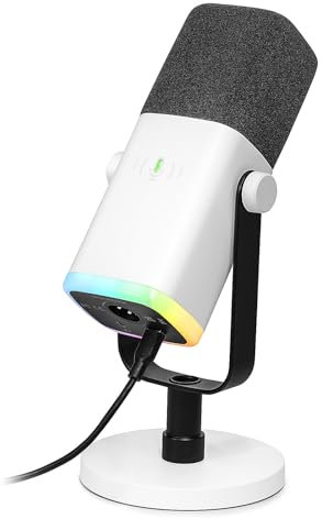 FIFINE USB XLR Mikrofon für Streaming Podcast Studio, Dynamisch Microphone Gaming PC mit Stummschalttaste, für PS4/5 Mac Mixer Soundkarten