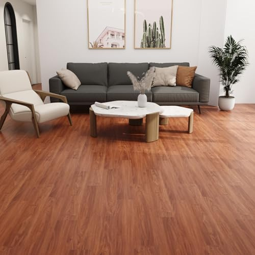 FLOREXP Vinyl Flooring - Lino Flooring,Peel & Stick Floor Tiles Self Adhesive Floor Tiles,2mm 36pcs Waterproof,for Kitchen Living Room Floor Plank(5.02m²,Cherry Chestnut)