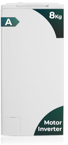 Svan Lavadora 8Kg Carga Superior Blanco SLCS8301AI. 1900W, 1300rpm, Motor Inverter, 16 Programas, Función Stop&Go, Clase de Eficiencia Energética A