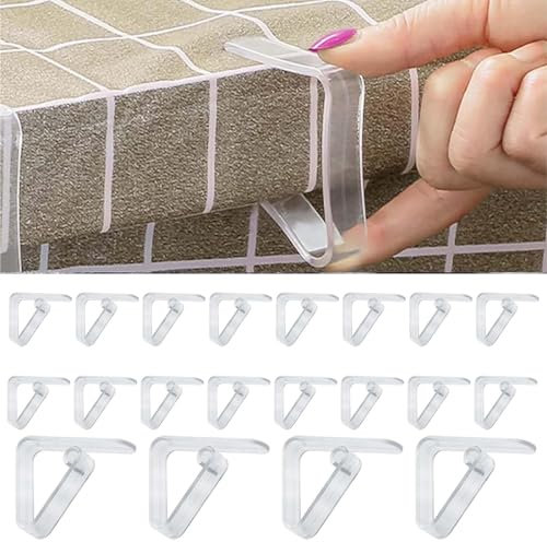 20 Pcs Table Cloth Clips, Windproof Picnic Table Cloth Clamps, Clear Picnic Tablecloth Clips, Table Cover Clamps table cloth clip For Christmas Home Wedding Party Indoor Outdoor Camping