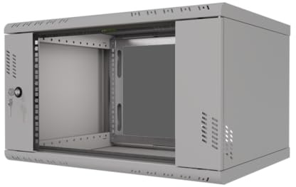 Stalflex Rackskåp 19 tum 6U 450 mm PRO – kraftigt stål – rack och skåp för nätverksutrustning, rackskåp, kompatibel med hyllhylla