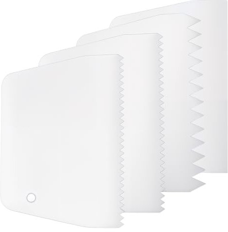 Espátula dentada de 4 piezas, espátula adhesiva, paleta de plástico, espátula de pegamento reutilizable, alisador para llana dentada de azulejos de 0,5/1, distribuidor para suelos de madera dura