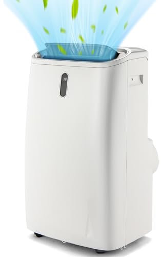 HOMFME 5 in 1 Portable Air Conditioner, Mobile Air Conditioning Unit, Dehumidifier, Heater, Cooling Fan with WiFi Smart APP, Remote Control, Digital Display, 24H Timer, Sleep Mode (14000BTU, 3 Speed)