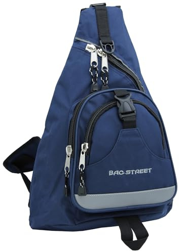 BAG STREET - Side Bag, Daypack Rucksack, Sling Bag, leicht, Freizeit Reisen Wandern Alltag, Navy Blau