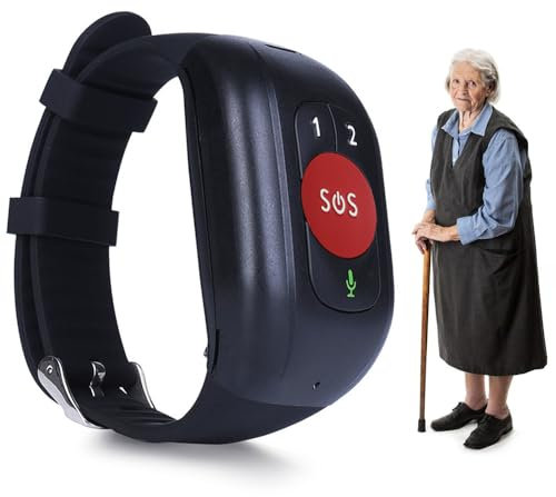 GPS Smart Watch för äldre, SOS-nödsamtalsknapp, 4G röstintercom, höstdetektering, läkemedelspåminnelse, hälsoövervakning, för demens, Alzheimers, autism