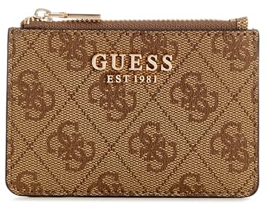 GUESS portacarte Laurel II SLG Card Case Latte Logo beige