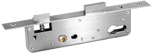 Serratura a incastro, in acciaio inox, distanza 92 mm, misura mandrino 20/25/30/35/40 mm, inserto per serratura a sinistra/destra, serratura per cancello da giardino, WC, porte in metallo (40 mm)