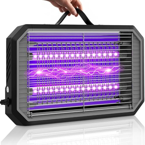Loowoko Mata Mosquitos Electrico Interior 4200V, Antimosquitos Electrico UV Doble LED eficiente, Rejilla de Seguridad para niños y Mascotas,Sin químicos, para Interiores & Zonas Exteriores Cubiertas