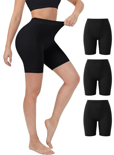 Hellomamma Anti Chafing Shorts Women: Ladies Seamless Slip Shorts for Under Dresses - Stretchy Chub Rub Long Briefs Safety Summer Underwear No Roll for Yoga Cycling Running Sleep