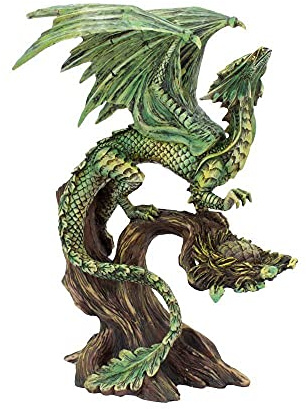 Nemesis Now Figura de dragón del Bosque Adulto Anne Stokes de 25,5 cm, Resina, Verde, Talla única