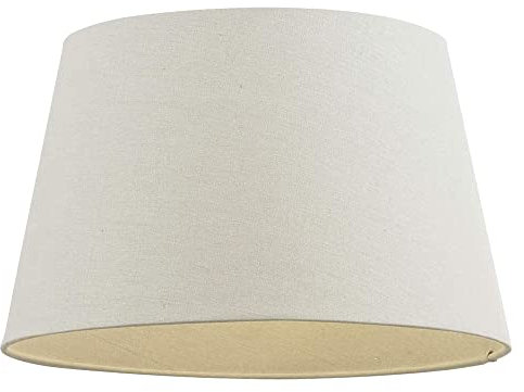 Beau Modern Lampshade Ivory Linen Effect Fabric Lampshades - 10-Inch Tapered Light Shade - 60W 240V E27/B22 GLS Incandescent or LED (Not Included)