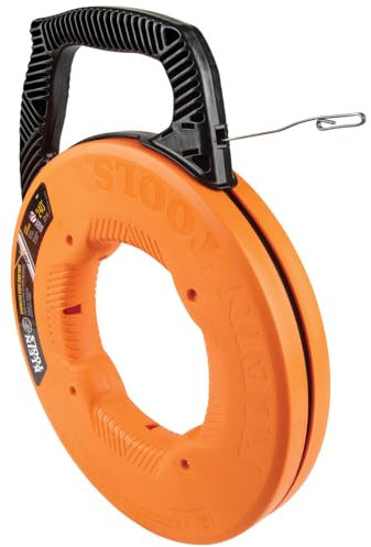 Fish Tape/Wire Puller, Stainless Steel with Double Loop Tip, Optimized Housing and Handle, 1/8-Inch x 240-Foot Klein Tools 56341