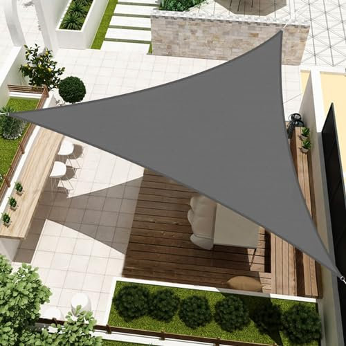 HENG FENG Sonnensegel Dreieck 3x3x3m HDPE Sonnenschutz Windschutz Atmungsaktiv mit UV Schutz für Balkon Garten Terrasse Anthrazit