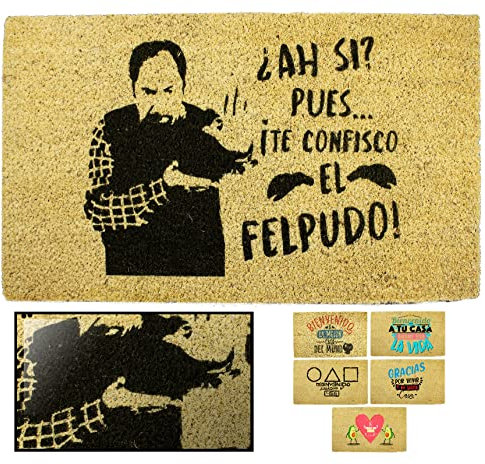 LUCA HOME - Felpudo Entrada casa Original y Divertido de Coco Natural - Felpudo confisco el Felpudo 33x60 - Ideal para Puertas de Exteriores Cubiertas, pasillos y entradas de hogares
