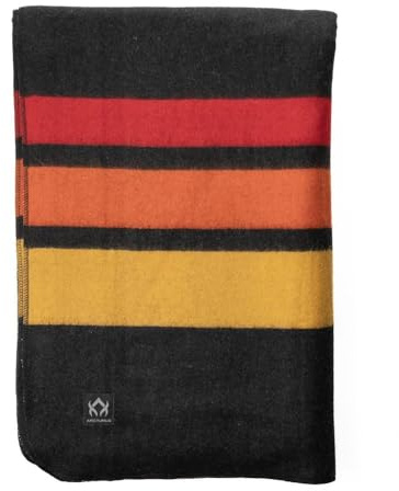 Arcturus Rainier Wolldecke – 2 kg warm, schwer, waschbar, groß | ideal für Camping, Outdoor, Survival & Notfall-Kits (Sunset Peak)