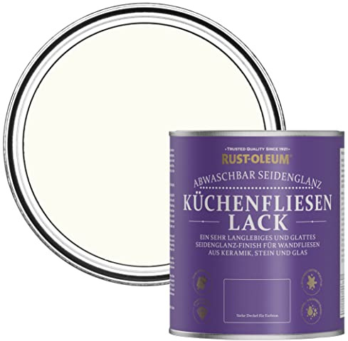Rust-Oleum White water resistant Kitchen Tile Paint in Satin Finish - Porcelain 750ml