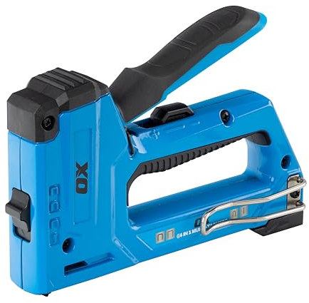 OX Tools Pro 4 in 1 Heavy Duty Staple Gun for Carpentry, Upholstery, Roofing, Flooring, DIY, Decoration, Repair