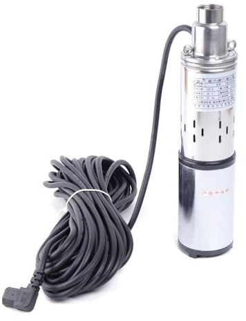 Dränkbar pump 280 W soldriven 48 V DC djupbrunnspump rostfritt stål brunnspump 60 m lyftvattenpump upp till 16 l/min flödeshastighet lämplig för trädgård, damm, källare
