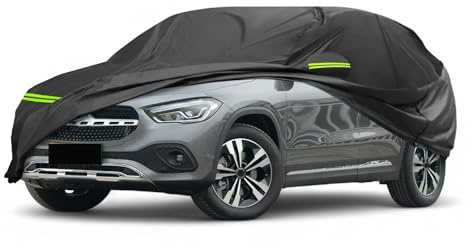 A ABSOPRO Copertura Auto per Mercedes-Benz GLA 2013-2023 210D-PU Copertura Auto Esterna Completa Impermeabile Antivento Protezione Solare con Cerniera Porta Conducente Nero