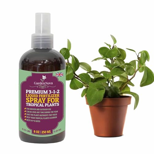 Professional Tropical Plants Spray Fertilizer Mist for Home Gardening | 3-1-2 Gentle Blend Mist for Healthy Leaves & Growth | Essential Nutrients for Tropical Plants - 8oz