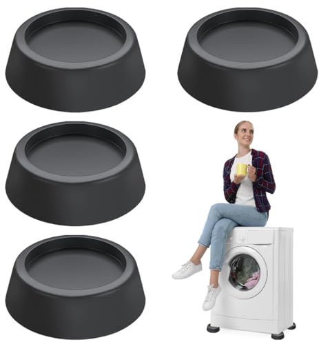 OUDQFCJ Lot de 4 Amortisseurs de Vibration pour Machine à Laver, Réducteurs de Bruit Anti-Vibration, Prolonge la Durée de Vie, Silencieux pour Machines à Laver et Sèche-Linge Ronds