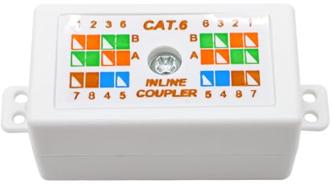Nicear Lot De 2 Boîtes De Jonction RJ45 Cat6, Coupleur Krone À Perforation En Ligne Pour Câbles Réseau Ethernet Cat6/Cat5E/Cat5