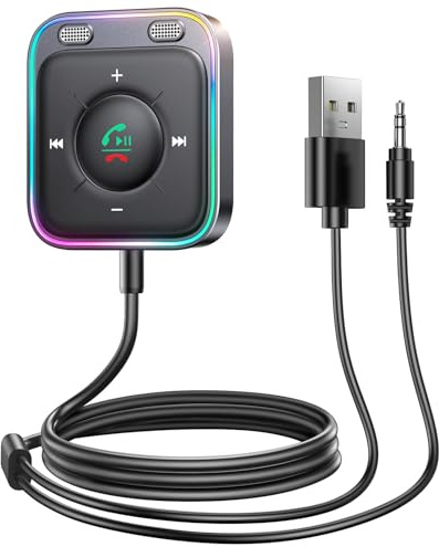 Receptor Plug Play, Convertidor Audio con Cable, Kit Cable Auxiliar de 3,5 mm con reducción Ruido, Unidad adaptadora ABS compacta, Dispositivo de Des música Cons Estilo Minimalista, Act