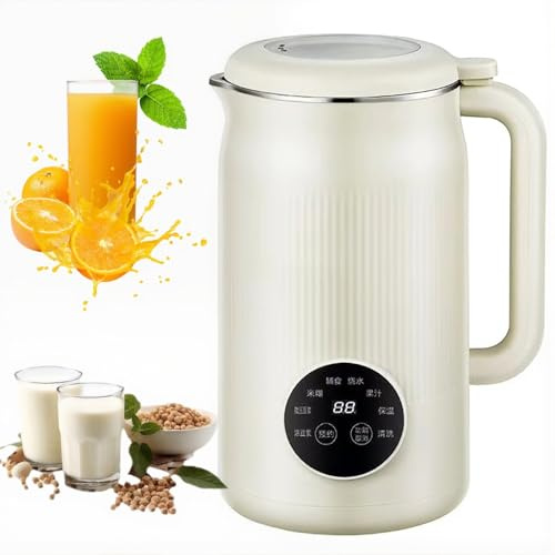 Nötmjölksmaskin, 1 200 ml automatisk sojamjölktillverkare med fördröjningsstart, håller värmen, självrengörande babymatberedare för mandel, havre, cashewmjölk, soppor, smoothies