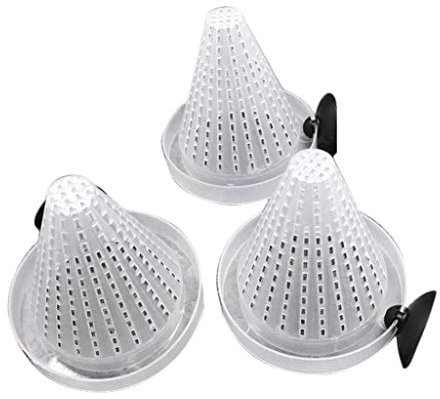 BSGP 3 Pcs Aquarium Red Worm Cone Feeder Live Frozen Brine Shrimp Fish Food Feeding Cup for Fish Tank