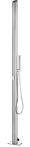 vidaXL Douche de Jardin Système de Douche de Piscine Douche de Camping Arrière-cour Extérieur Terrasse Portable 220 cm Acier Inoxydable