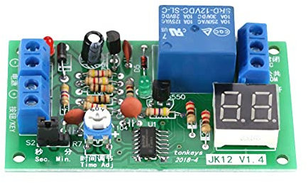 Tyenaza Temporizador 12V, DC12V 1-99s / 1-99min Ajustable Temporizadors Retardo Interruptor, Módulo de Interruptor de Relé de Apagado de Retardo de Temporizadors de Cuenta Regresiva de Pantalla LED