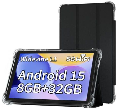 BYANDBY Tablet Tablet 7 pulgadas Android 15.0, 6 GB+32 GB ROM (1 TB de expansión), Quad-Core, WiFi, GMS, cámara dual, educativa, juegos (negro)