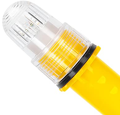 Signal Lumineux de Bateau, Lampe de Balise LED Contrôle Intelligent de la Lumière IP65 étanche feux navigation bateau pour la Pêche de Nuit des Navires Marins(Jaune) Feu de Navigation à LED