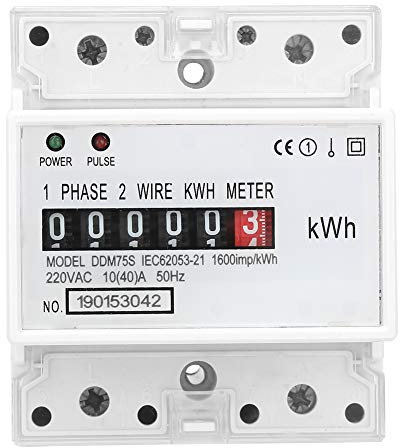 Joyzan Compteur énergie Monophasé 4P Rail DIN, électrique Numérique Consommation Wattmètre Energie électronique Fil LED électricité Mètre Détecteur Tension Lecteur Protection Supplémentaire Industrie