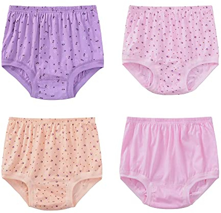 Pluto & Fox Lot de 4 culottes pour femme en coton grande taille pour personnes âgées, multicolore, 3XL Grande Alto