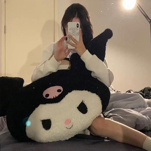 eamve 50cm Cartoon Anime Plüschtier,Kawaii Figur , Plüsch Puppe Kissen Spielzeug,Niedliche Thema Party Favor,Kinder (Schwarz)