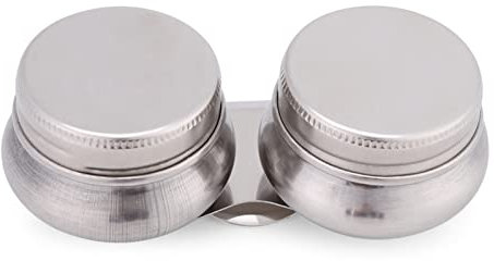 Stainless Steel Large Double Palette Cup Oil Paint Megilp Turpentine Solvent Container with Lid