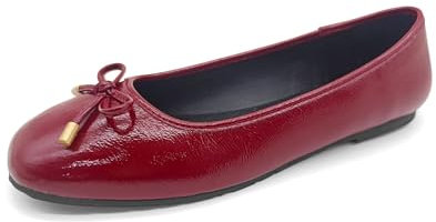 Kenneth Cole Reaction Women's Elstree Ballet Flat,Rust Red Patent,8