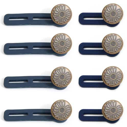 OUDQFCJ 8pcs Hosenbunderweiterung Knopf Hosen Expander Button Taille Extender Knopf Metall Hosenknopf Verlängerung Buttons für Jeans Hosen Hosenerweiterung