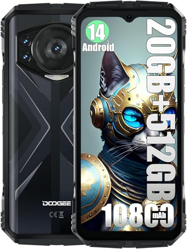 DOOGEE S118 4G Rugged Smartphone, 10800mAh Batteria, Helio G99 20GB + 512GB, 6.58'' FHD+, 50MP Triple AI Fotocamera (8MP Visione Notturna)+ 32MP, Android 14 Cellulare Impermeabile, NFC Rosso