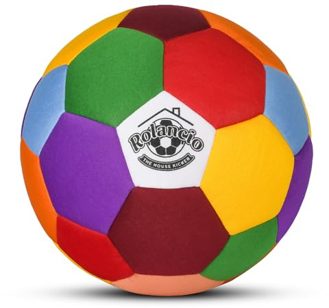 ROLANCIO Indoor Soccer Ball Size 4 Soft & Safe Kids Indoor Ball for Home and Yards The House Ball Ideal for Silent Dribbling, Training, Perfect Soccer Gift, Fun Soft Soccer Ball