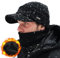 Comhats Winter-Set mit Wollgestrickter Schirmmütze und Fleece-Schal/Halswärmer für Herren und Damen - Warme gestrickte Schirmmütze Schwarz L